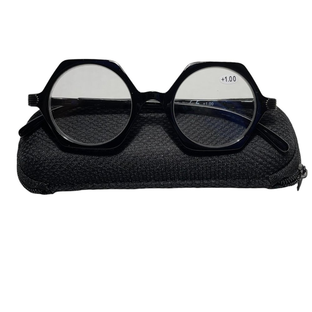 Eyekepper Vintage Retro Design Reading Glasses for Women Men -Black +1.00